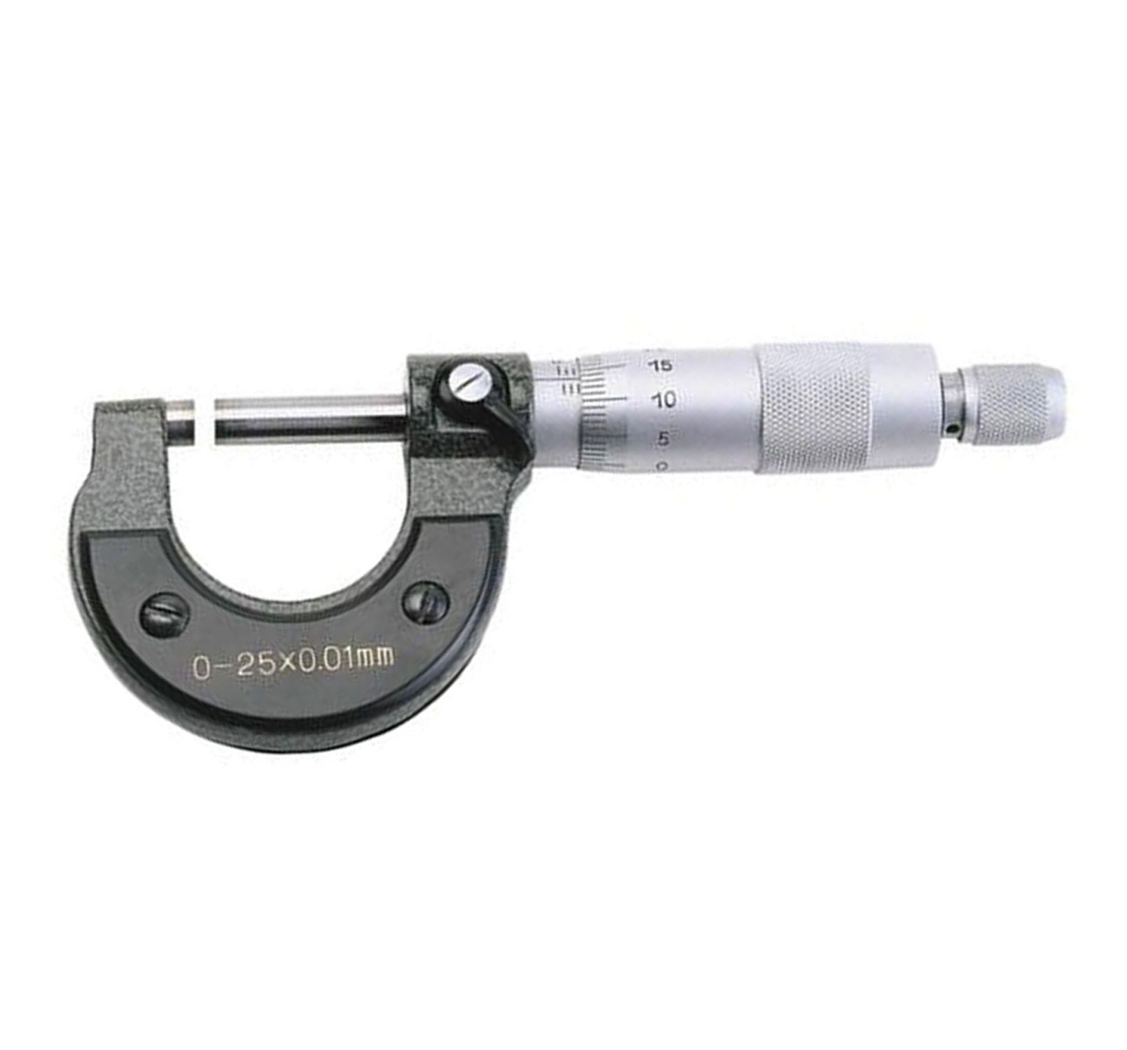 Range 0-25x0.01mm Micrometer Screw Gauge w/Lock Nickel Plated Brass 