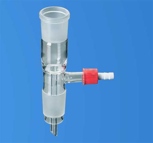 Receiver Adapter Straight with Vacuum Connection and Screw Thread Connector