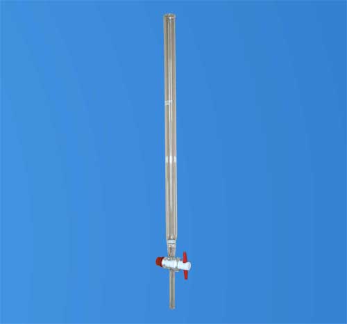 Chromatography Column With Sintered Disc, Stopcock (Glass/PTFE/Screw-Type PTFE Needle Valve Stopcock)