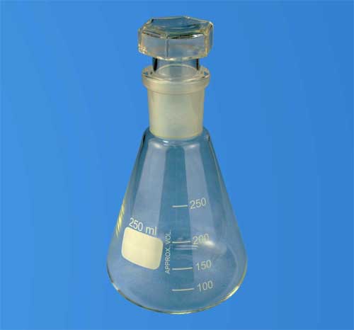 Conical Flask With Ground Joint and Hollow Stopper