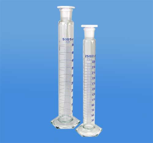 Measuring Cylinder With Ground Glass Joint, Stopper & Hexagonal Base