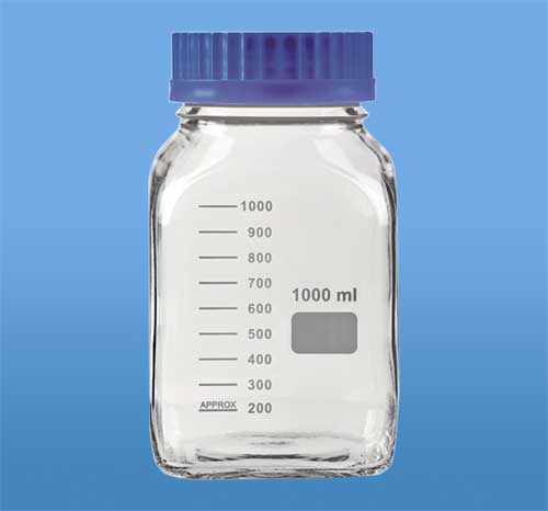 Reagent Bottles, Wide mouth Clear, Borosilicate Glass Autoclavable Screw Cap